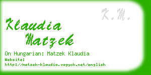 klaudia matzek business card